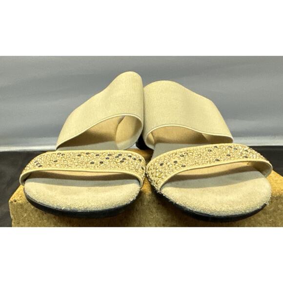 Tory Burch Estella Embellished Slide On Sandals With Crystals Size 7 Shoes - Picture 6 of 12